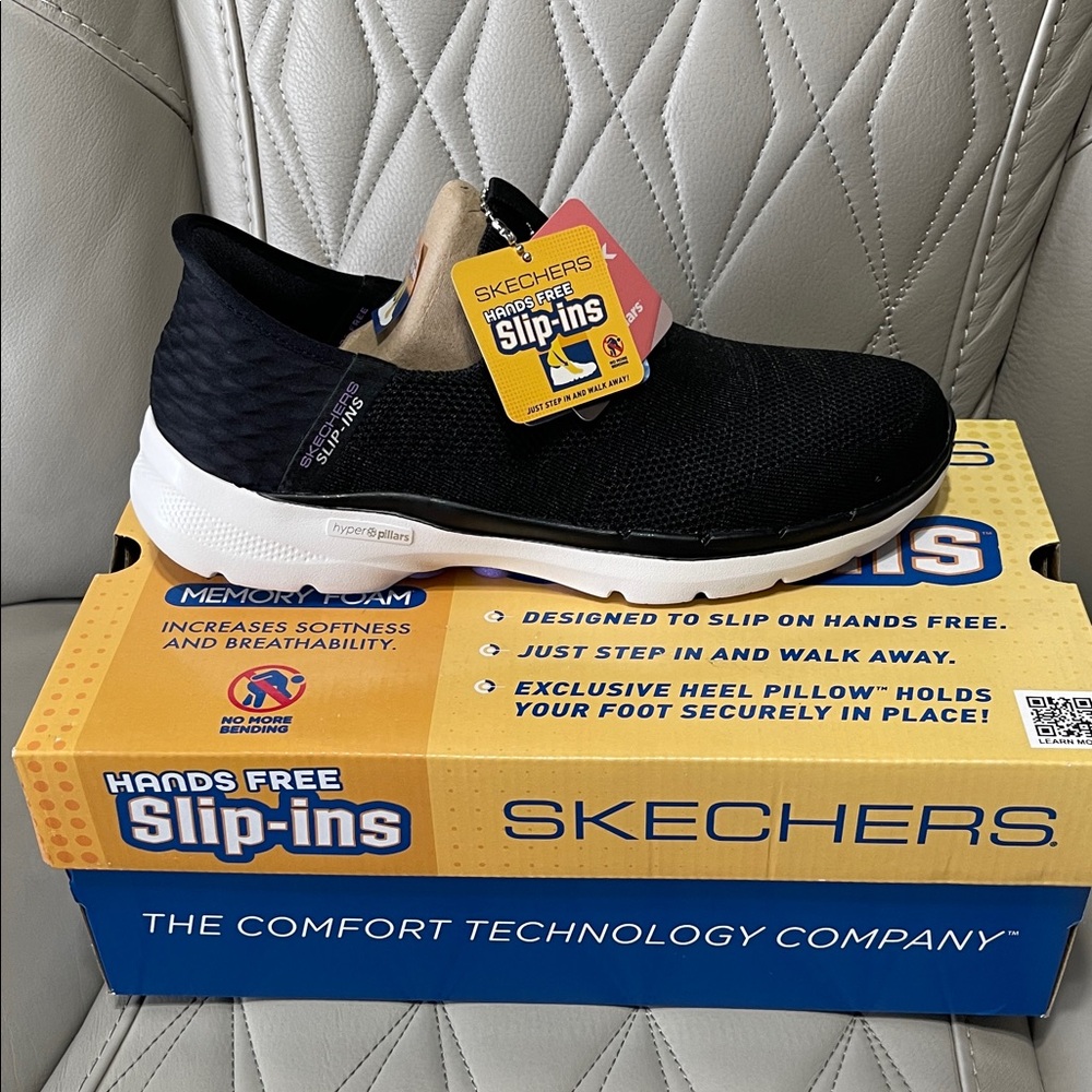 Skechers Black Slip-On Memory Foam Sneakers